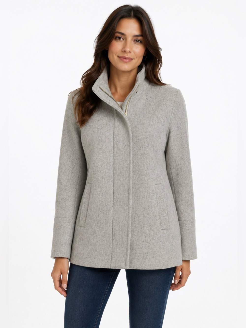 J Crew NWT City Coat Wool Blend Zip-up Coat Winter Warm Casual Gray Size 0